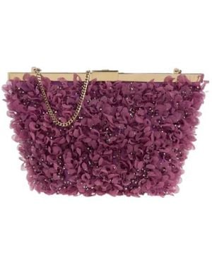 Jimmy Choo Orchid Satin Clutch Bag - Purple