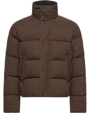 Moncler Oronte Cotton Flannel Short Down Jacket - Brown