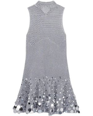 CASABLANCA Sequin-Embellished High-Neck Dress - Gray