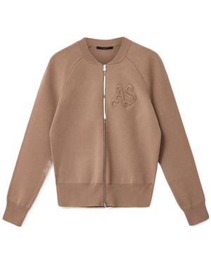 AllSaints Sonny Zip Up Cardigan - Brown