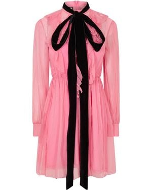 Gucci Chiffon Mini Dress - Pink