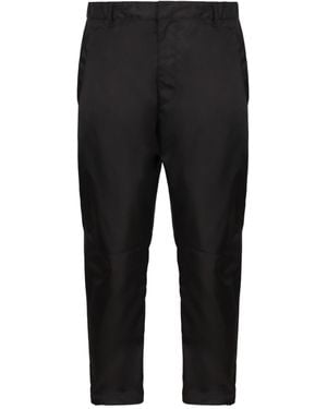 Prada Logo Plaque Tapered Trousers - Black