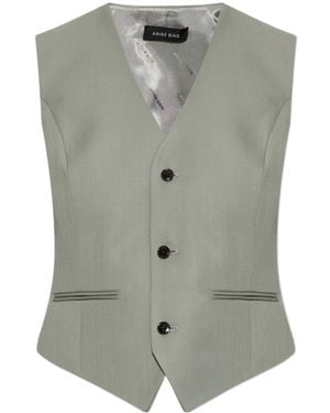Anine Bing Mario Buttoned Vest - Grey