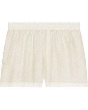 Givenchy 4G Embroidered Semi-Sheer Shorts - Natural