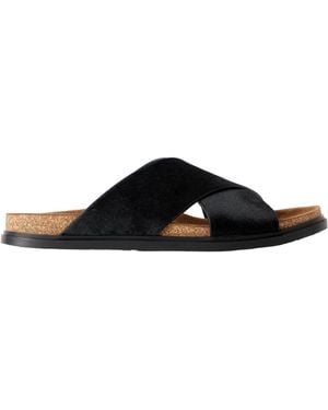 The Row Cross-Strap Sandals - Black