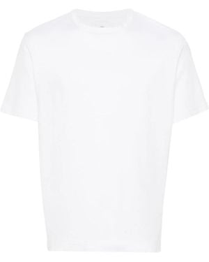 Fedeli Crew Neck Garment-Dyed T-Shirt - White