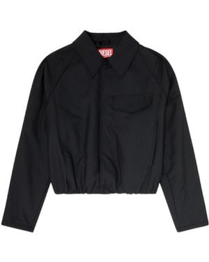 DIESEL Raglan-Sleeve Gathered Bomber Jacket - Black