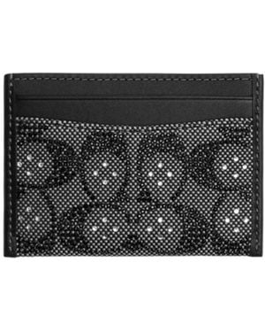 COACH Beaded-Detail Card Holder - Black