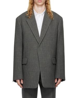 Jil Sander Long-Sleeved Suit Coat - Gray