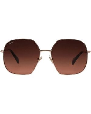 Max Mara Plain Color Print Sunglasses - Brown