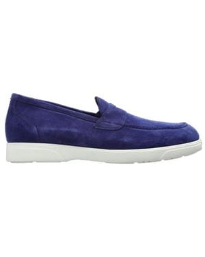 Kiton Round-Toe Loafers - Blue