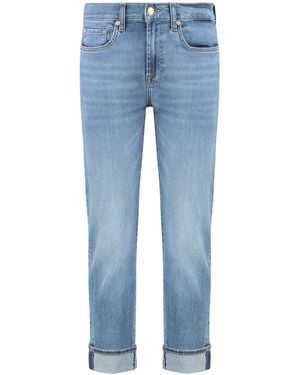 7 For All Mankind Midriff-Hugging Jeans - Blue