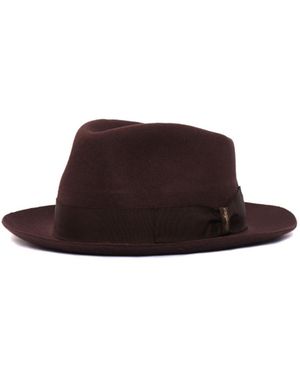 Borsalino Felted Fedora Hat - Brown