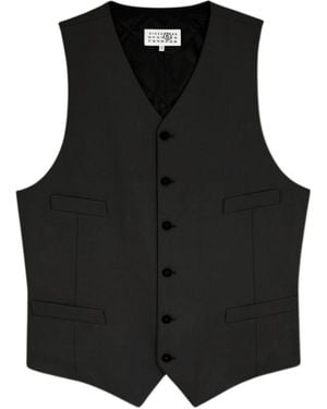 MM6 by Maison Margiela V-Collar Vest - Black