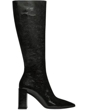 Courreges Block-Heeled Knee-High Boots - Black
