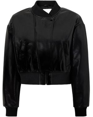 Citizens of Humanity Cropped Leather Jacket - Black
