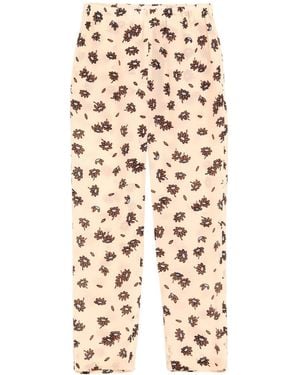 Marni Floral-Patterned Cropped Tapered Pants - White