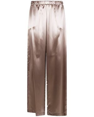 Fabiana Filippi Satin Straight-Leg Trousers - Brown