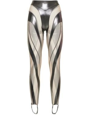 Mugler Metallic Knitted Tulle Leggings - Multicolour