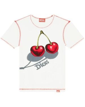 DIESEL Cherry-Print T-Shirt - White