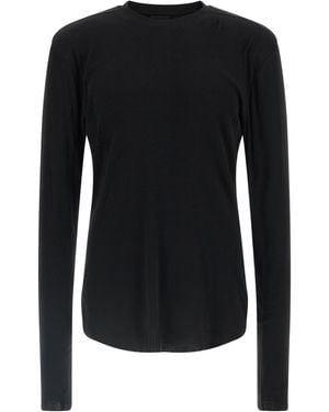 Thom Krom M Ts 969 Distressed Long Sleeve T-Shirt - Black