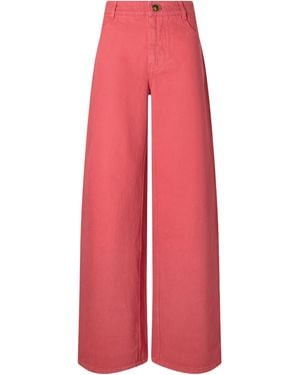 Christopher Esber Front-Botton Wide-Leg Jeans - Pink