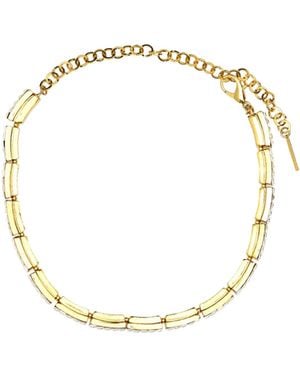 Alessandra Rich Embellished Baguette Choker - Metallic