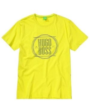 BOSS T-Shirt With Round Neck And Short Sleeves - Yellow