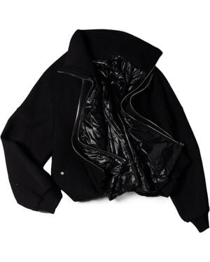 Moose Knuckles Grid 3-In-1 Wool Bomber Jacket - Black