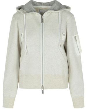Sacai Hooded Zip-Up Sweatshirt - Gray