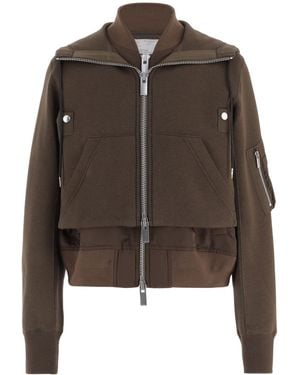 Sacai Long-Sleeve Casual Jacket - Brown