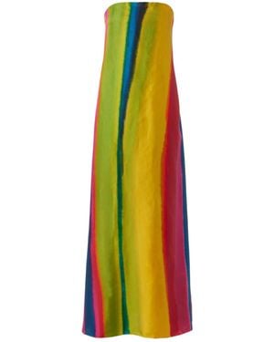 Christopher Esber Aura Striped Silk Satin Maxi Dress - Green