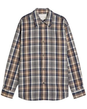 Studio Nicholson Checked Brushed-Cotton Shirt - Gray