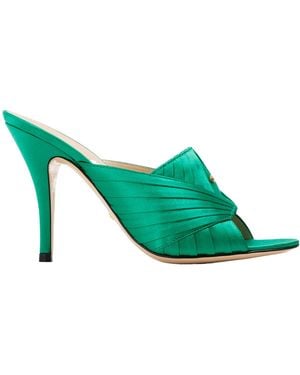 Gucci Solid Heeled Sandals - Green
