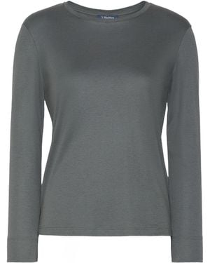 Max Mara Smmfumetto Crew Neck Long-Sleeve Top - Gray