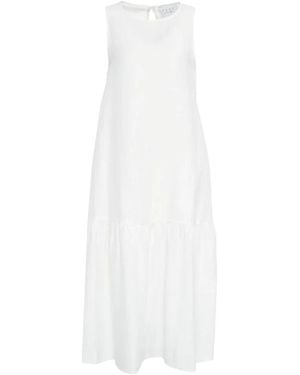 Kaos Round-Neck Sleeveless Dress - White