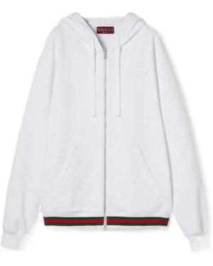 Gucci Web Detailed Jersey Sweatshirt - White