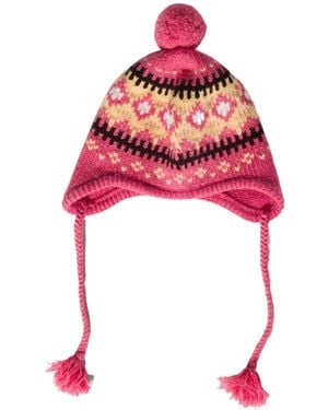 Miu Miu Pattern-Jacquard Beanie - Red