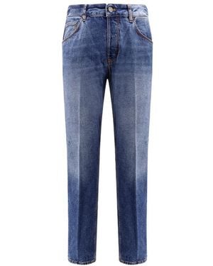 Pt Pantaloni Pt Torino Logo Patch Tapered Jeans - Blue