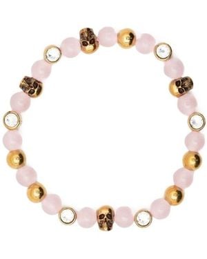 McQueen Skull-Charm Embellished Bracelet - Metallic