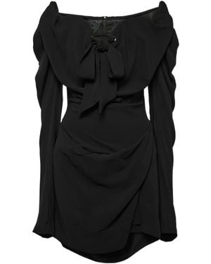 Vivienne Westwood Bow-Detail Draped Minidress - Black