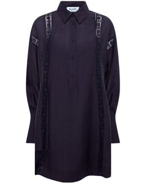 Blugirl Blumarine Collared Long-Sleeved Dress - Blue