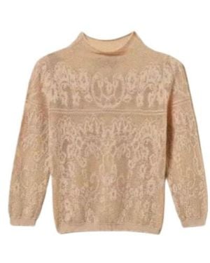Twinset Sheer Jacquard Knit Top - Natural