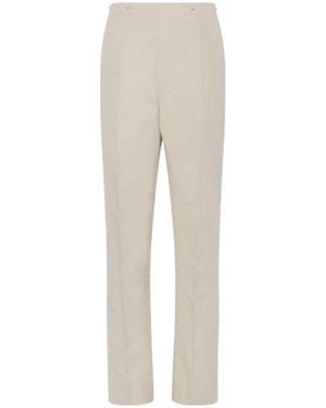 Maison Margiela Belted Tailored Trousers - Natural