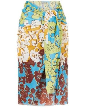 ALÉMAIS Splice Printed Organic Cotton-Voile Pareo - Blue