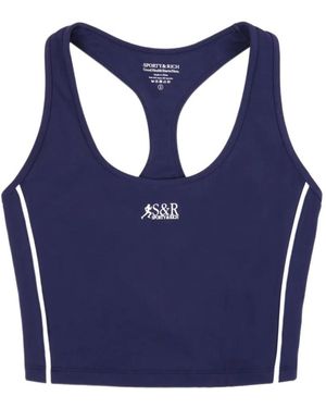 Sporty & Rich Sr Runner Sports Crop Tank Top - Blue