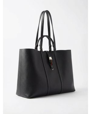 Gucci Large Web-Trim Top Handle Bag - Black