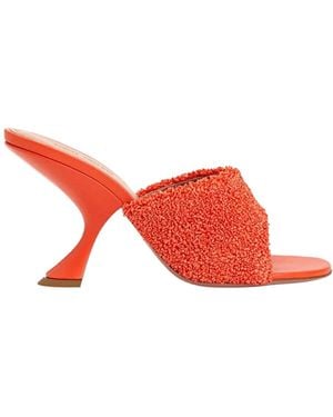 AMINA MUADDI Taylor Sculptural Heel Sandals - Red