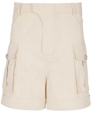 Balmain Cotton Bermuda Cargo Shorts - Natural