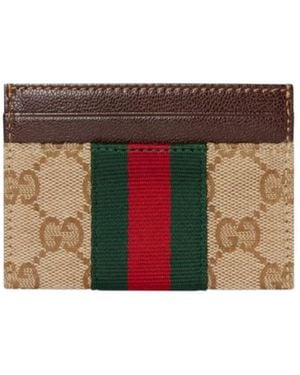 Gucci Gg Web Card Holder Wallet - Multicolour